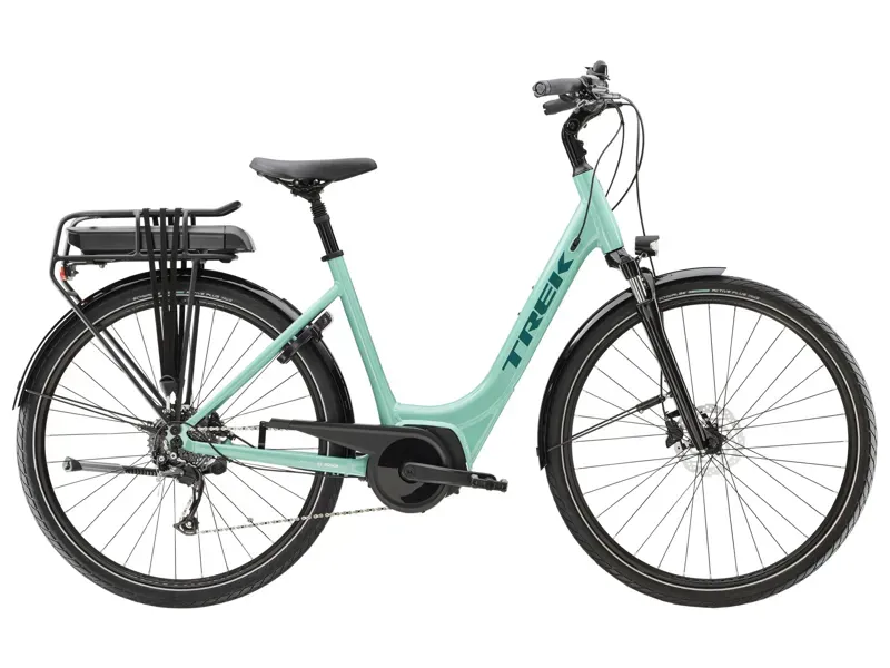 Trek Verve+ 2 Lowstep 400wh Electric Hybrid Bike in Blue Sage