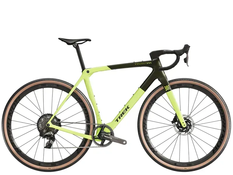 Trek Checkmate SLR 7 AXS Gravel Race Bike In Olive Drab/Glowstick