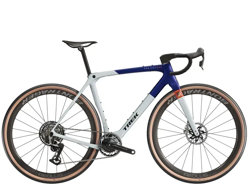 Trek Checkmate SLR 9 AXS Gravel Race Bike In Matte Hex Blue/Plasma Grey Pearl