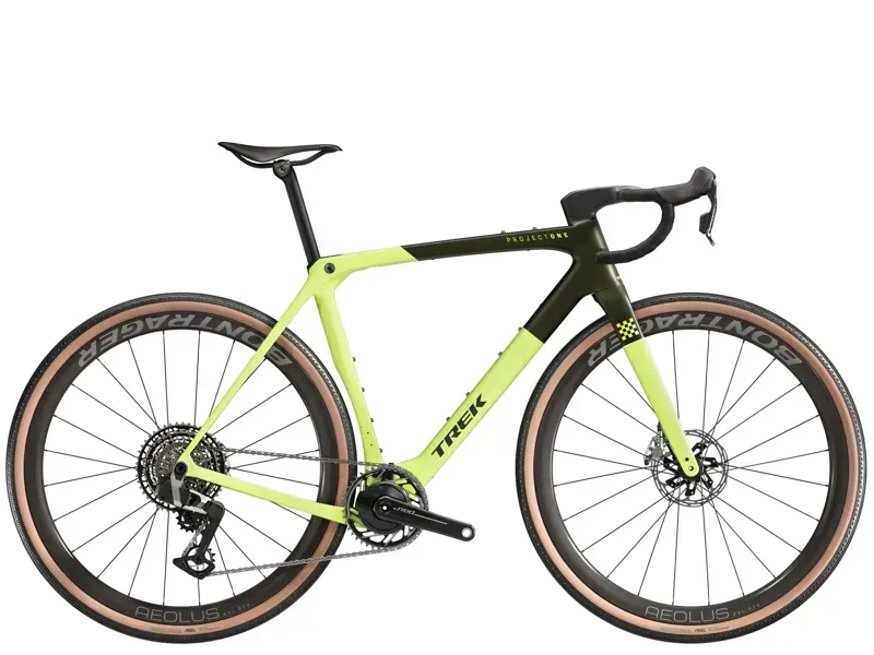 Trek Checkmate SLR 9 AXS Gravel Race Bike In Olive Drab/Glowstick