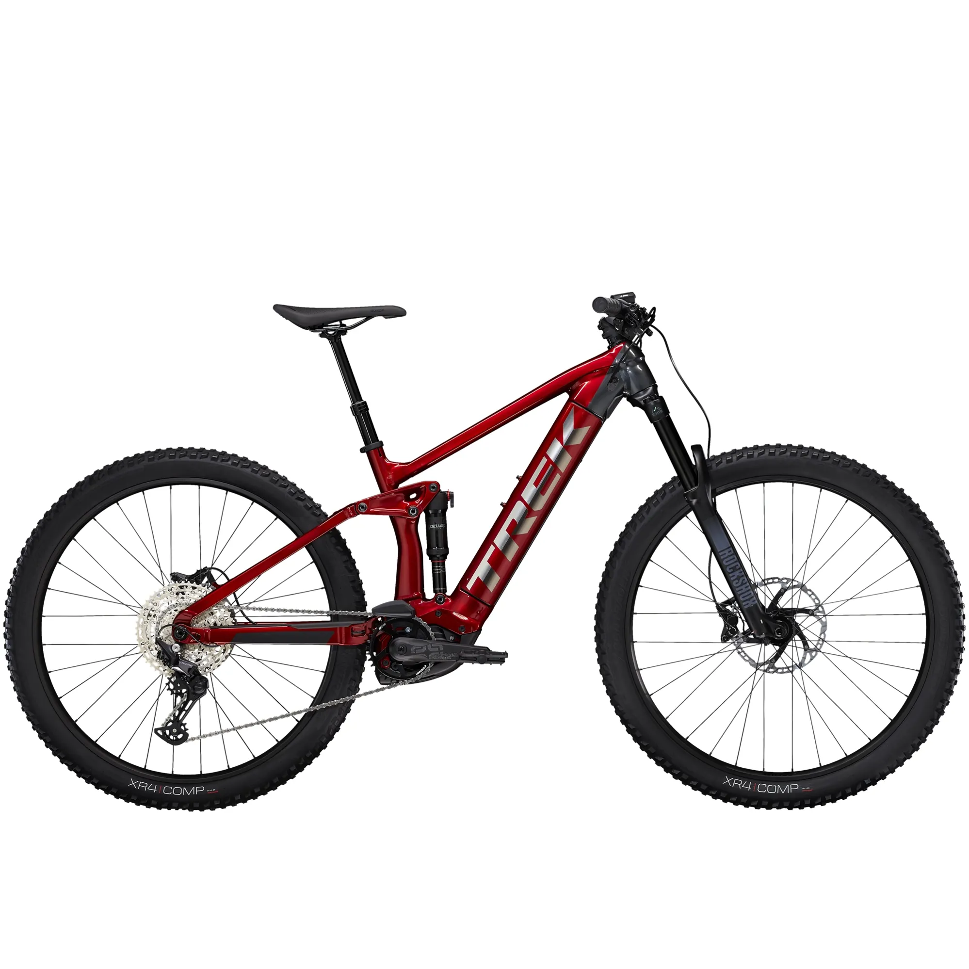 2022 Trek Rail Deore 625w eMountain Bike in Crimson/Lithium Grey