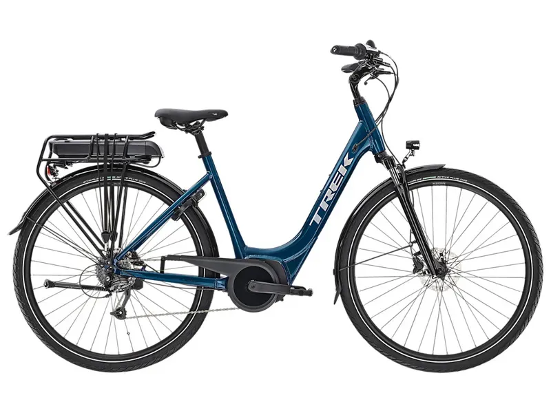 Trek Verve+ 1 Lowstep 300Wh Electric Bike in Dark Aquatic