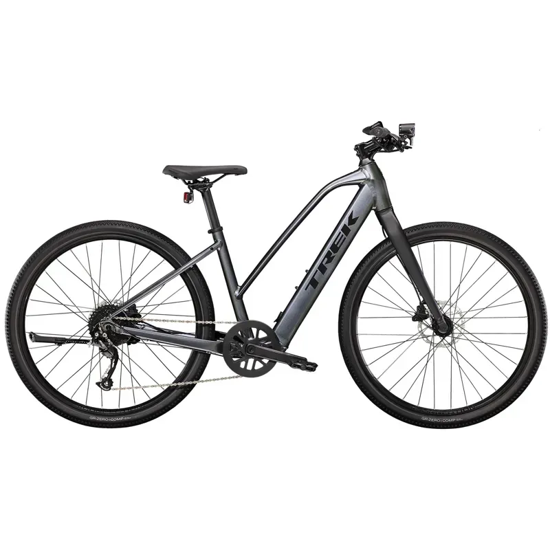Trek Dual Sport+ 2 Stagger Electric Hybrid Bike in Galactic Grey