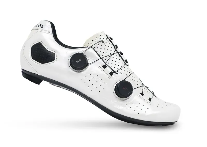 Lake CX333-X Wide Road Cycling Shoes in White/Black