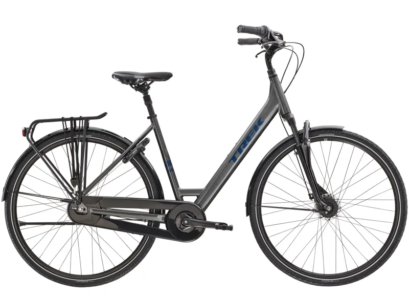 Trek District 2 Equipped Lowstep Hybrid Bike in Grey