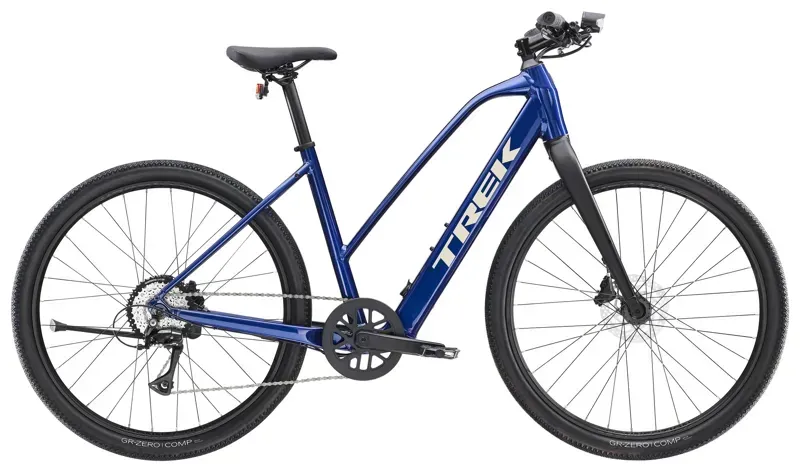 Trek Dual Sport+ 2 Stagger LT Electric Hybrid Bike in Hex Blue