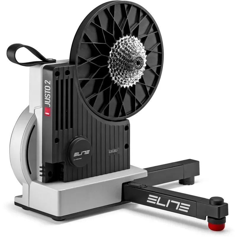 Elite Justo 2 direct drive FE-C mag trainer with OTS power and Wi-Fi In Black/Silver