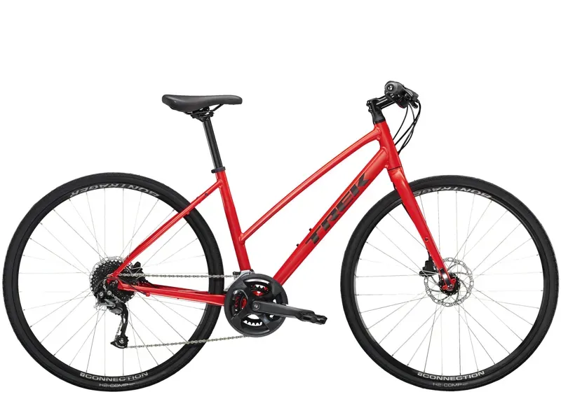 Trek FX 2 Disc Stagger Womens Hybrid Bike in Viper Red