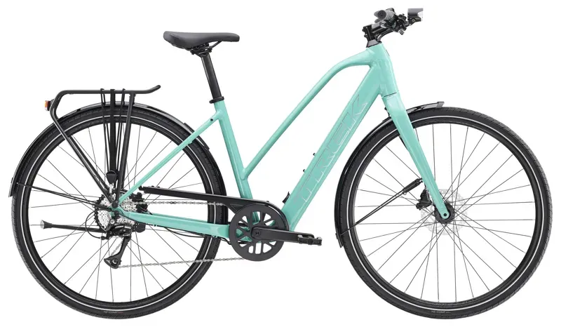 Trek FX+ 2 Stagger Electric Bike in Blue Sage