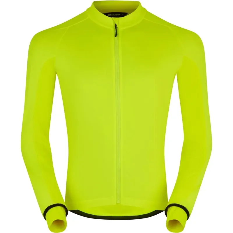 Madison DTE Men's Isoler Thermal Long Sleeve Jacket in Hi Viz Yellow
