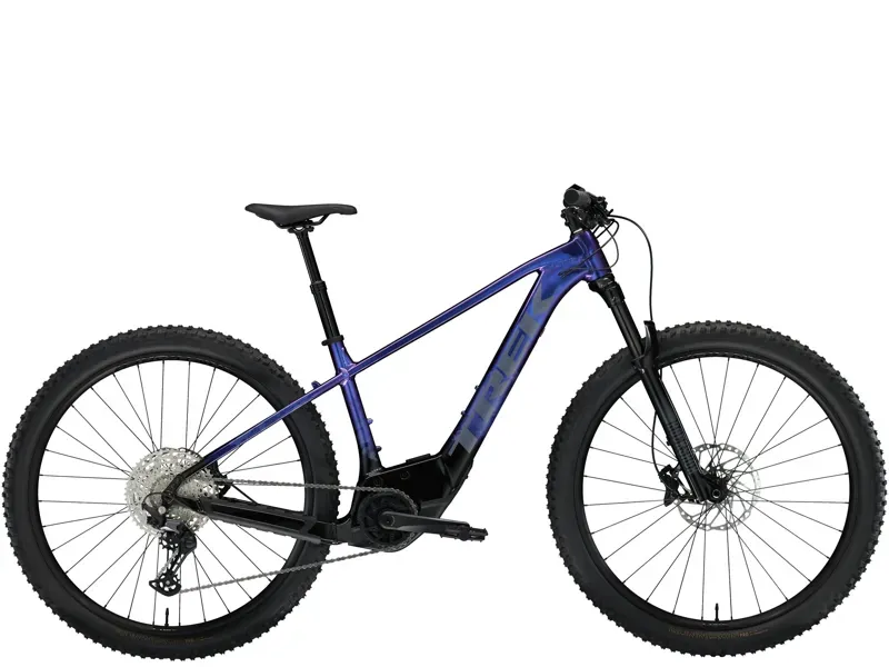 Trek Marlin+ 8 400Wh Electric Mountain Bike in Purple Flip to Black Fade