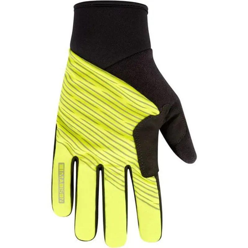 Madison Youth Stellar Reflective Windproof Thermal Gloves in Hi-Viz Yellow