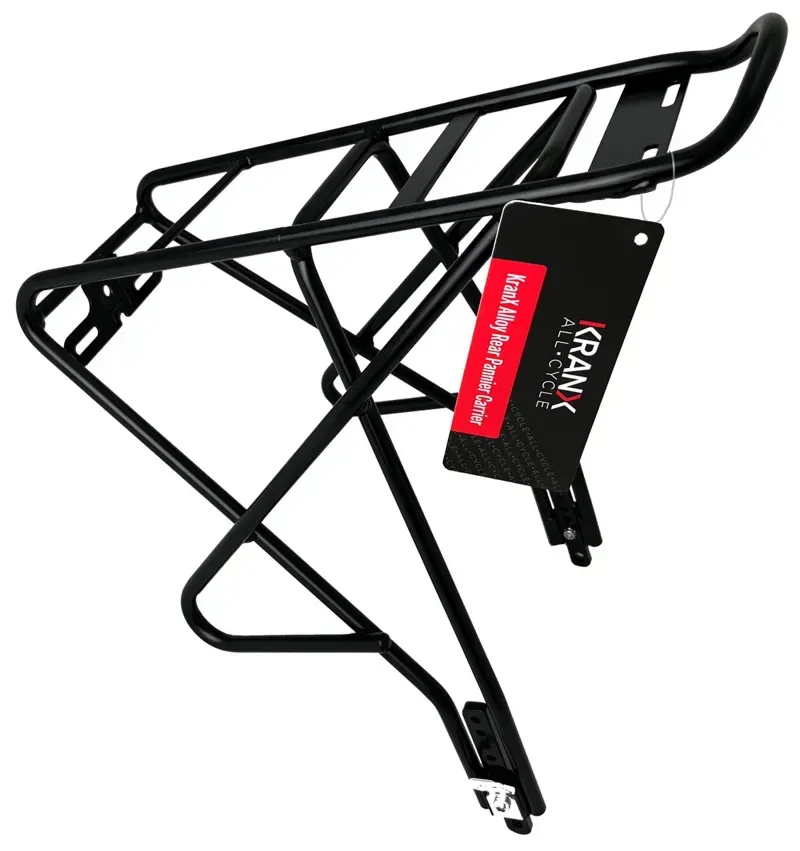 KranX Alloy Adjustable Rear Disc Brake Pannier Rack in Black