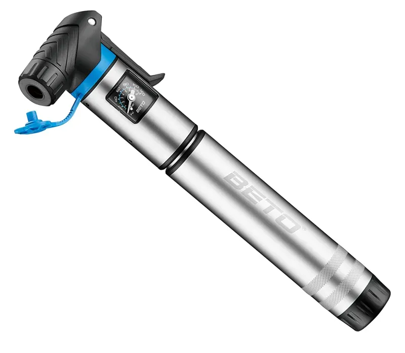 Beto Flux 2-Stage Alloy Silver Mini Pump With Gauge and Bracket