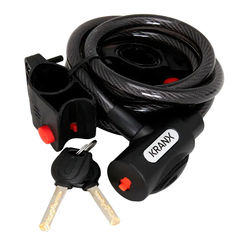 KranX Garrison X 1800mm Key Cable Lock BLACK 12mm
