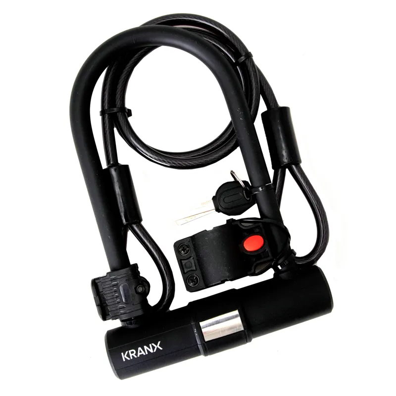 KranX Fortress Plus 265mm U-Lock With Security Cable BLACK 14mm