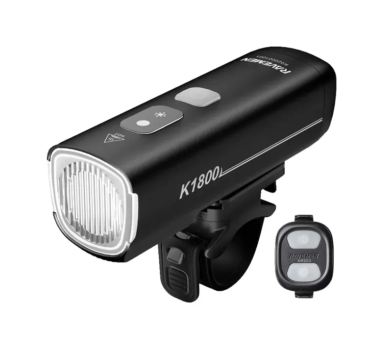 Ravemen K1800 1800-lumen USB Rech. Light w/ Daytime Run Mode in Black