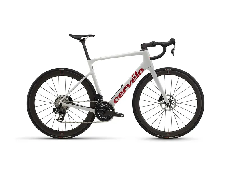 Cervelo Caledonia-5 Force AXS Road Bike in Vanilla/Cherry