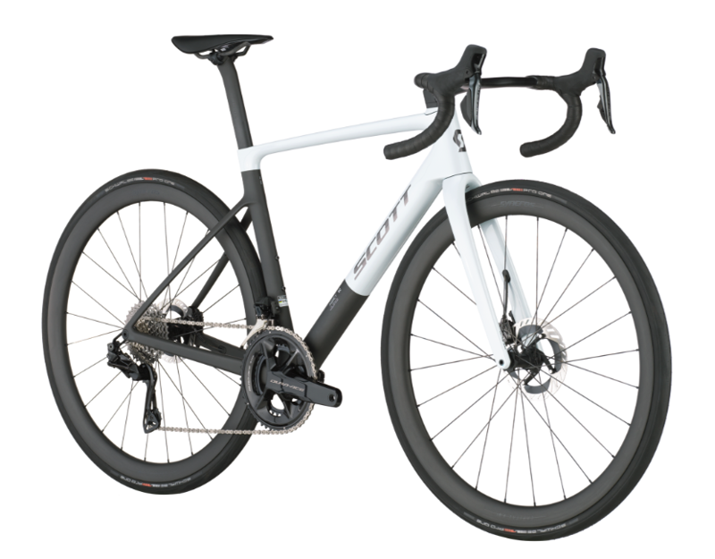 2025 Scott Addict RC Pro Road Bike in Cumulus White/Carbon Black-1