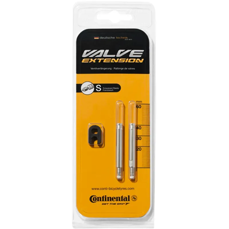 Continental 30mm Presta Valve Extenders in Silver