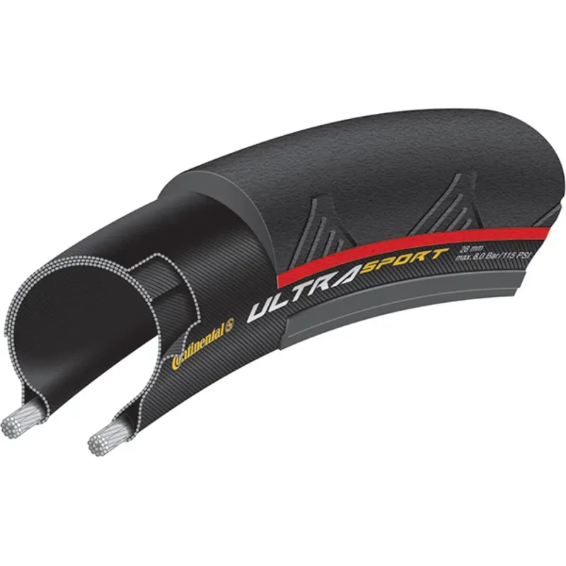 Continental UltraSport II 700c Road Bike Tyre in Red