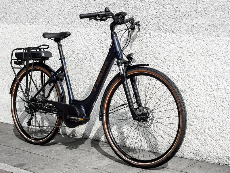 Trek Verve+ 2 Lowstep 500wh Electric Hybrid Bike in Deep Dark Blue-1