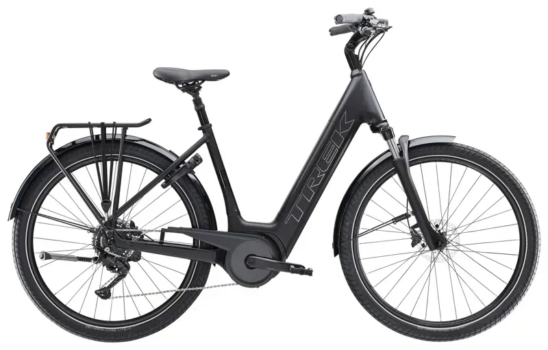 Trek Verve+ 3 545Wh Lowstep Electric Hybrid Bike in Matte Trek Black