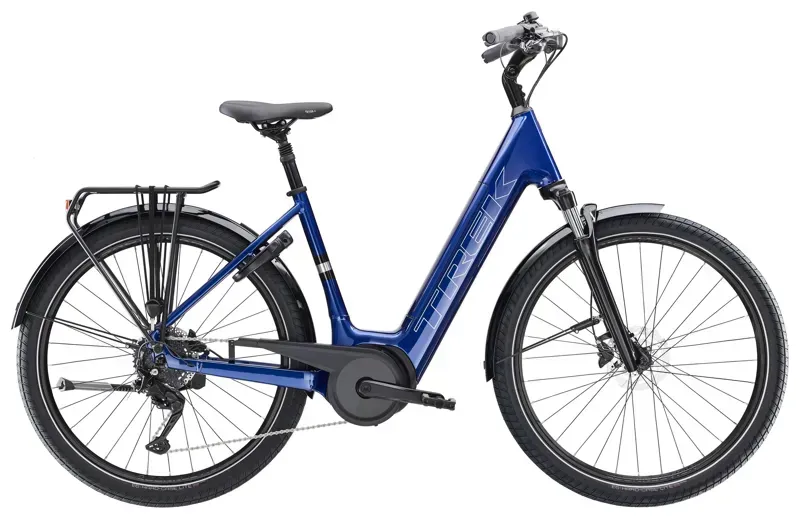 Trek Verve+ 3 545Wh Lowstep Electric Hybrid Bike in Hex Blue