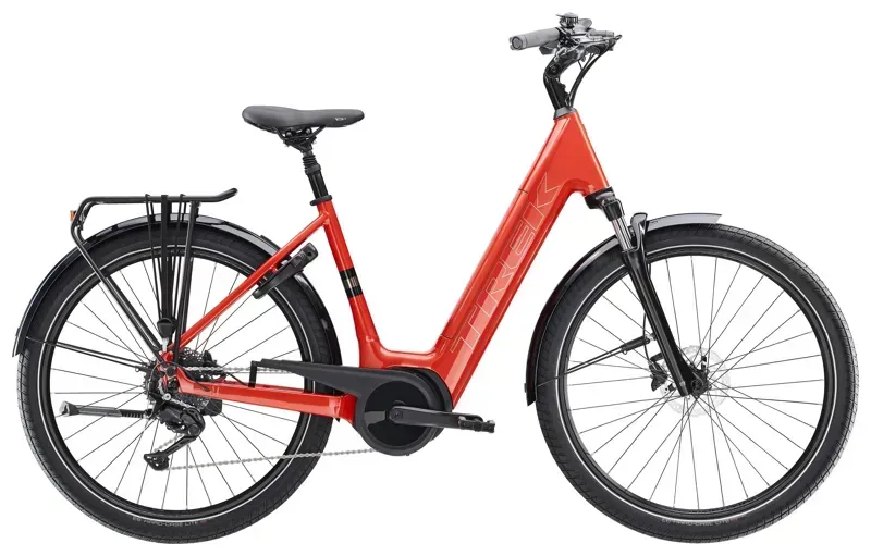 Trek Verve+ 3 545Wh Lowstep Electric Hybrid Bike in Red