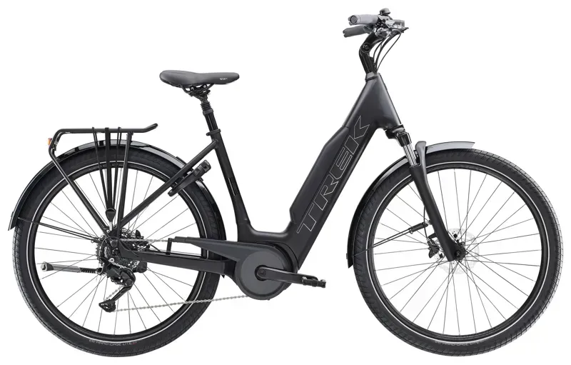 Trek Verve+ 3 800WH Lowstep Electric Hybrid Bike in Matte Trek Black